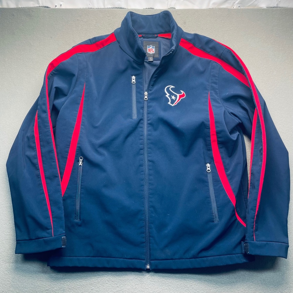 Houston Texans NFL Jacket‎ Navy Blue Red NFL Logo Mens XL